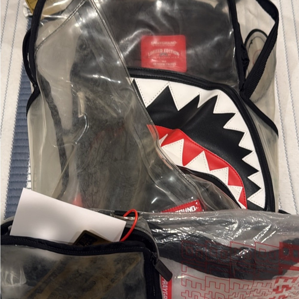 Sprayground Transparent Backpack With Red And Bla… - image 2